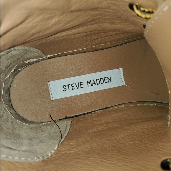 Women’s Steve Madden Tan Combat Ankle Boots‎ - Picture 6 of 7